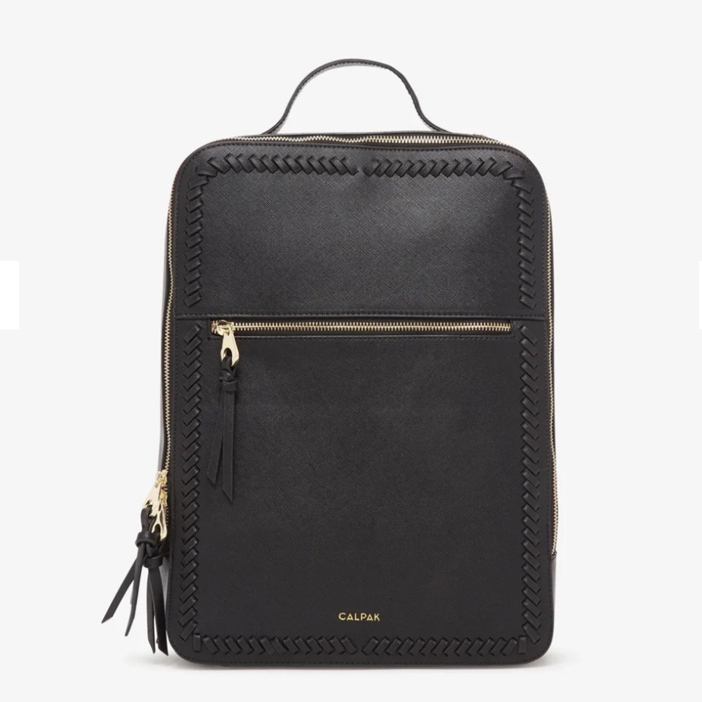 Calpak Black Backpack with Gold Accents